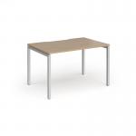 Connex Goal-Post 1200 x 800 x 725mm Single Desk - Silver Frame Kendal Oak Top GCO128-S-KO