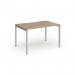 Connex Goal-Post 1200 x 800 x 725mm Single Desk - Silver Frame Kendal Oak Top GCO128-S-KO