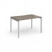 Connex Goal-Post 1200 x 800 x 725mm Single Desk - Silver Frame Nebraska Oak Top GCO128-S-NO
