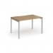Connex Goal-Post 1200 x 800 x 725mm Single Desk - Silver Frame Oak Top GCO128-S-O