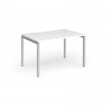 Connex Goal-Post 1200 x 800 x 725mm Single Desk - Silver Frame White Top GCO128-S-WH