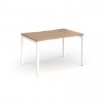 Connex Goal-Post 1200 x 800 x 725mm Single Desk - White Frame Beech Top GCO128-WH-B