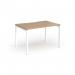 Connex Goal-Post 1200 x 800 x 725mm Single Desk - White Frame Beech Top GCO128-WH-B