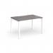 Connex Goal-Post 1200 x 800 x 725mm Single Desk - White Frame Grey Oak Top GCO128-WH-GO