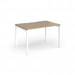 Connex Goal-Post 1200 x 800 x 725mm Single Desk - White Frame Kendal Oak Top GCO128-WH-KO