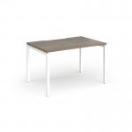 Connex Goal-Post 1200 x 800 x 725mm Single Desk - White Frame Nebraska Oak Top GCO128-WH-NO