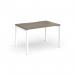 Connex Goal-Post 1200 x 800 x 725mm Single Desk - White Frame Nebraska Oak Top GCO128-WH-NO
