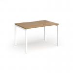 Connex Goal-Post 1200 x 800 x 725mm Single Desk - White Frame Oak Top GCO128-WH-O