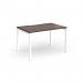 Connex Goal-Post 1200 x 800 x 725mm Single Desk - White Frame Walnut Top GCO128-WH-W