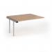 Connex Goal-Post 1400 x 1200 x 725mm Back to Back Add On Bay - Silver Frame Beech Top GCO1412-AB-S-B