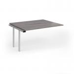Connex Goal-Post 1400 x 1200 x 725mm Back to Back Add On Bay - Silver Frame Grey Oak Top GCO1412-AB-S-GO