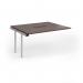 Connex Goal-Post 1400 x 1200 x 725mm Back to Back Add On Bay - Silver Frame Walnut Top GCO1412-AB-S-W
