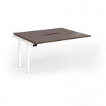 Connex Goal-Post 1400 x 1200 x 725mm Back to Back Add On Bay - White Frame Walnut Top GCO1412-AB-WH-W