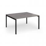 Connex Goal-Post 1400 x 1200 x 725mm Back to Back Desk (2 x 1400mm) - Black Frame Grey Oak Top GCO1412-K-GO