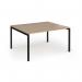 Connex Goal-Post 1400 x 1200 x 725mm Back to Back Desk (2 x 1400mm) - Black Frame Kendal Oak Top GCO1412-K-KO