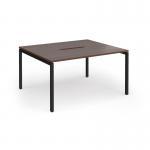 Connex Goal-Post 1400 x 1200 x 725mm Back to Back Desk (2 x 1400mm) - Black Frame Walnut Top GCO1412-K-W