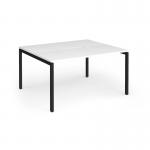 Connex Goal-Post 1400 x 1200 x 725mm Back to Back Desk (2 x 1400mm) - Black Frame White Top GCO1412-K-WH