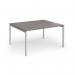 Connex Goal-Post 1400 x 1200 x 725mm Back to Back Desk (2 x 1400mm) - Silver Frame Grey Oak Top GCO1412-S-GO