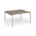 Connex Goal-Post 1400 x 1200 x 725mm Back to Back Desk (2 x 1400mm) - Silver Frame Nebraska Oak Top GCO1412-S-NO