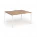 Connex Goal-Post 1400 x 1200 x 725mm Back to Back Desk (2 x 1400mm) - White Frame Beech Top GCO1412-WH-B