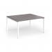 Connex Goal-Post 1400 x 1200 x 725mm Back to Back Desk (2 x 1400mm) - White Frame Grey Oak Top GCO1412-WH-GO