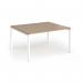 Connex Goal-Post 1400 x 1200 x 725mm Back to Back Desk (2 x 1400mm) - White Frame Kendal Oak Top GCO1412-WH-KO