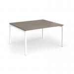 Connex Goal-Post 1400 x 1200 x 725mm Back to Back Desk (2 x 1400mm) - White Frame Nebraska Oak Top GCO1412-WH-NO