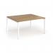 Connex Goal-Post 1400 x 1200 x 725mm Back to Back Desk (2 x 1400mm) - White Frame Oak Top GCO1412-WH-O
