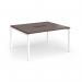 Connex Goal-Post 1400 x 1200 x 725mm Back to Back Desk (2 x 1400mm) - White Frame Walnut Top GCO1412-WH-W