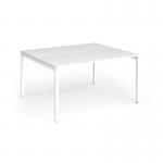 Connex Goal-Post 1400 x 1200 x 725mm Back to Back Desk (2 x 1400mm) - White Frame White Top GCO1412-WH-WH