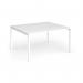 Connex Goal-Post 1400 x 1200 x 725mm Back to Back Desk (2 x 1400mm) - White Frame White Top GCO1412-WH-WH