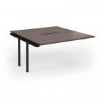 Connex Goal-Post 1400 x 1600 x 725mm Back to Back Add On Bay - Black Frame Walnut Top GCO1416-AB-K-W