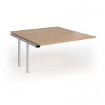Connex Goal-Post 1400 x 1600 x 725mm Back to Back Add On Bay - Silver Frame Beech Top GCO1416-AB-S-B