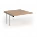 Connex Goal-Post 1400 x 1600 x 725mm Back to Back Add On Bay - Silver Frame Beech Top GCO1416-AB-S-B