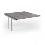 Connex Goal-Post 1400 x 1600 x 725mm Back to Back Add On Bay - Silver Frame Grey Oak Top GCO1416-AB-S-GO