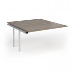 Connex Goal-Post 1400 x 1600 x 725mm Back to Back Add On Bay - Silver Frame Nebraska Oak Top GCO1416-AB-S-NO