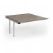 Connex Goal-Post 1400 x 1600 x 725mm Back to Back Add On Bay - Silver Frame Nebraska Oak Top GCO1416-AB-S-NO