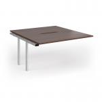 Connex Goal-Post 1400 x 1600 x 725mm Back to Back Add On Bay - Silver Frame Walnut Top GCO1416-AB-S-W