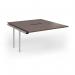 Connex Goal-Post 1400 x 1600 x 725mm Back to Back Add On Bay - Silver Frame Walnut Top GCO1416-AB-S-W