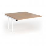 Connex Goal-Post 1400 x 1600 x 725mm Back to Back Add On Bay - White Frame Beech Top GCO1416-AB-WH-B