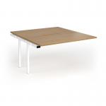 Connex Goal-Post 1400 x 1600 x 725mm Back to Back Add On Bay - White Frame Oak Top GCO1416-AB-WH-O