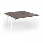 Connex Goal-Post 1400 x 1600 x 725mm Back to Back Add On Bay - White Frame Walnut Top GCO1416-AB-WH-W
