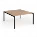 Connex Goal-Post 1400 x 1600 x 725mm Back to Back Desk (2 x 1400mm) - Black Frame Beech Top GCO1416-K-B