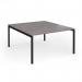 Connex Goal-Post 1400 x 1600 x 725mm Back to Back Desk (2 x 1400mm) - Black Frame Grey Oak Top GCO1416-K-GO
