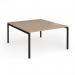 Connex Goal-Post 1400 x 1600 x 725mm Back to Back Desk (2 x 1400mm) - Black Frame Kendal Oak Top GCO1416-K-KO