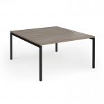 Connex Goal-Post 1400 x 1600 x 725mm Back to Back Desk (2 x 1400mm) - Black Frame Nebraska Oak Top GCO1416-K-NO