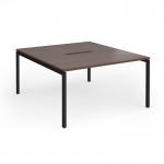 Connex Goal-Post 1400 x 1600 x 725mm Back to Back Desk (2 x 1400mm) - Black Frame Walnut Top GCO1416-K-W