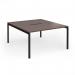 Connex Goal-Post 1400 x 1600 x 725mm Back to Back Desk (2 x 1400mm) - Black Frame Walnut Top GCO1416-K-W