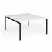 Connex Goal-Post 1400 x 1600 x 725mm Back to Back Desk (2 x 1400mm) - Black Frame White Top GCO1416-K-WH