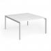 Connex Goal-Post 1400 x 1600 x 725mm Back to Back Desk (2 x 1400mm) - Silver Frame White Top GCO1416-S-WH